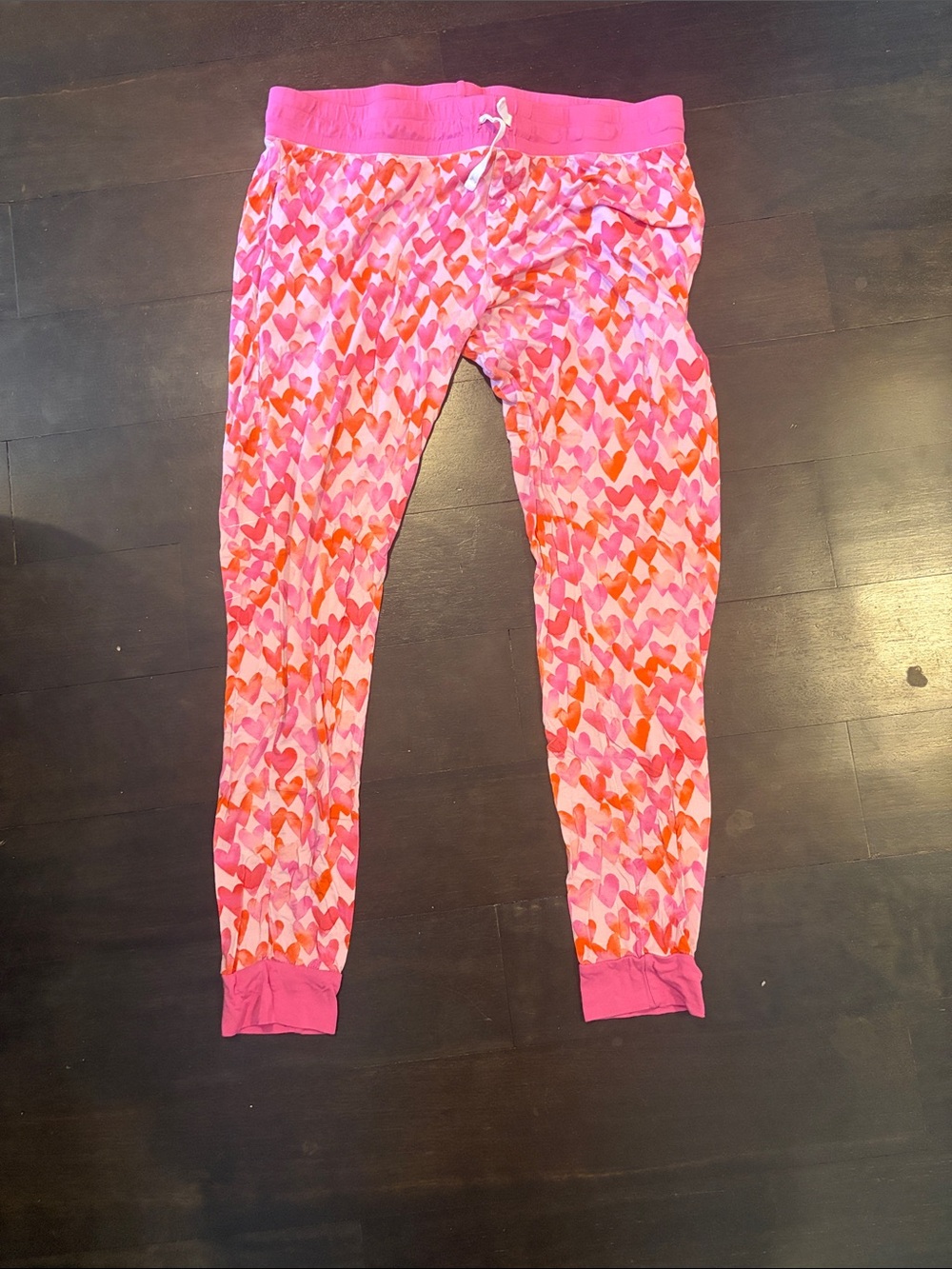 Little Sleepies Pink & Red Heart-Print Joggers